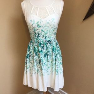 Lace Green Floral Dress